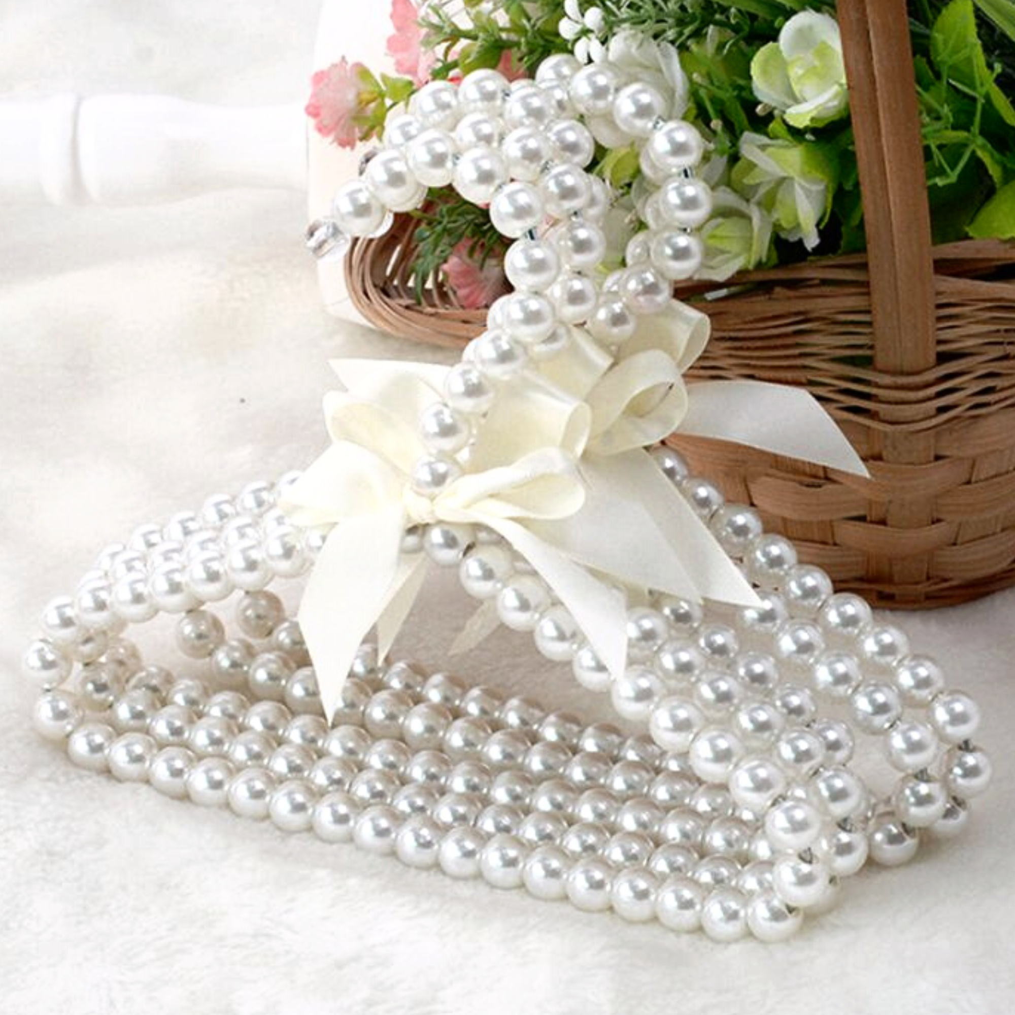 Baby pearl look coat hangers - pack of 5