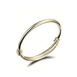 Babies/childrens 18K Gold Plated Polish Cuff Hoop Bangle - Size adjustable