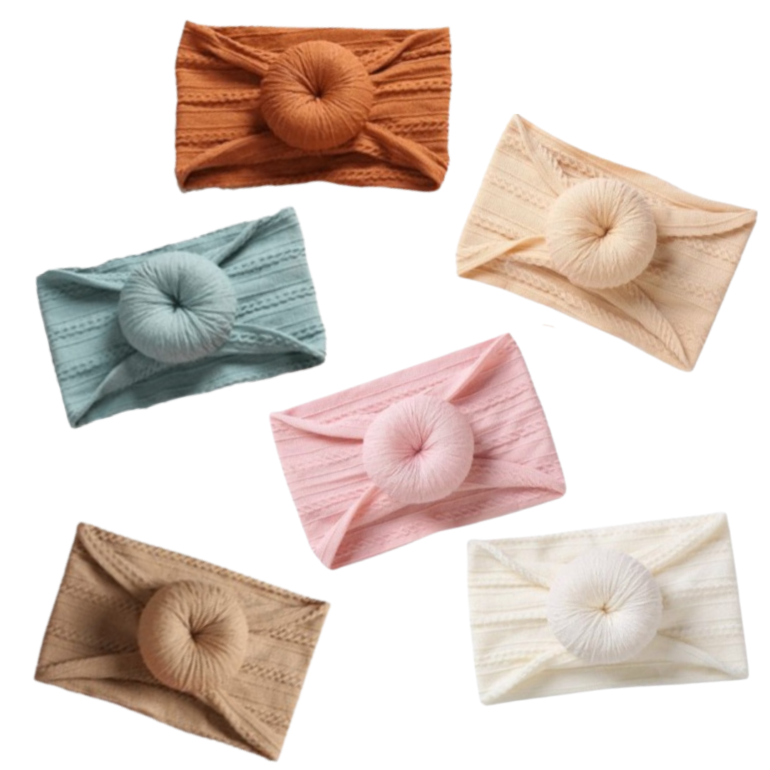 Donut knot textured baby headbands (3 pack)