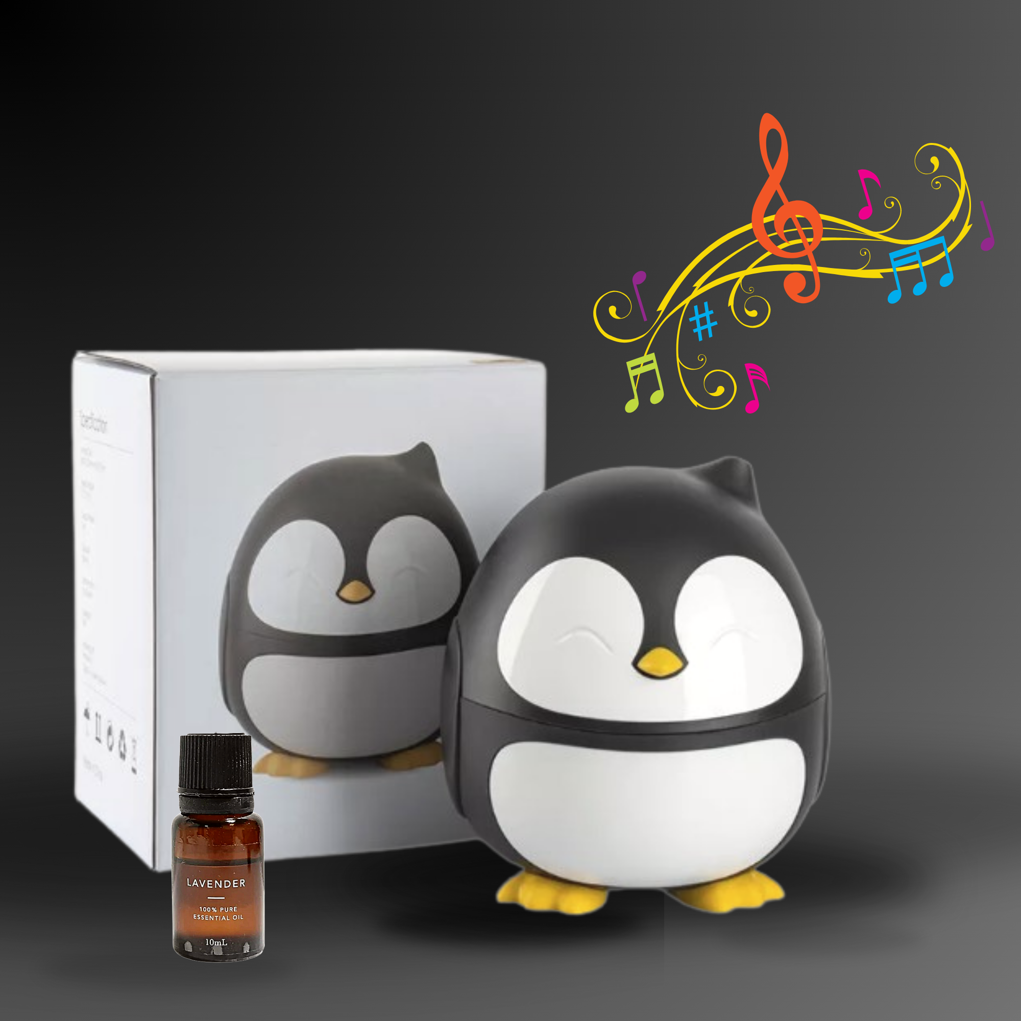 Miracle penguin all-in-one sleep device with humidifier, diffuser, lights & sounds