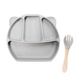 Silicone suction divider plate and fork sets VARIOUS COLOURS