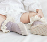 Anti-slip grip bottom pre-walker frill socks RUFFLE