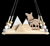 Set of 3 nordic wooden snow mountain triangle ornaments - baby nursery decor