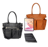 Vegan leather premium nappy handbag style tote with change mat