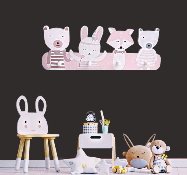 Childrens wall mounted coat hooks - Nordic inspired
