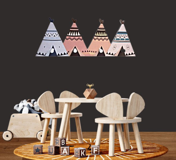 Childrens wall mounted coat hooks - Nordic inspired