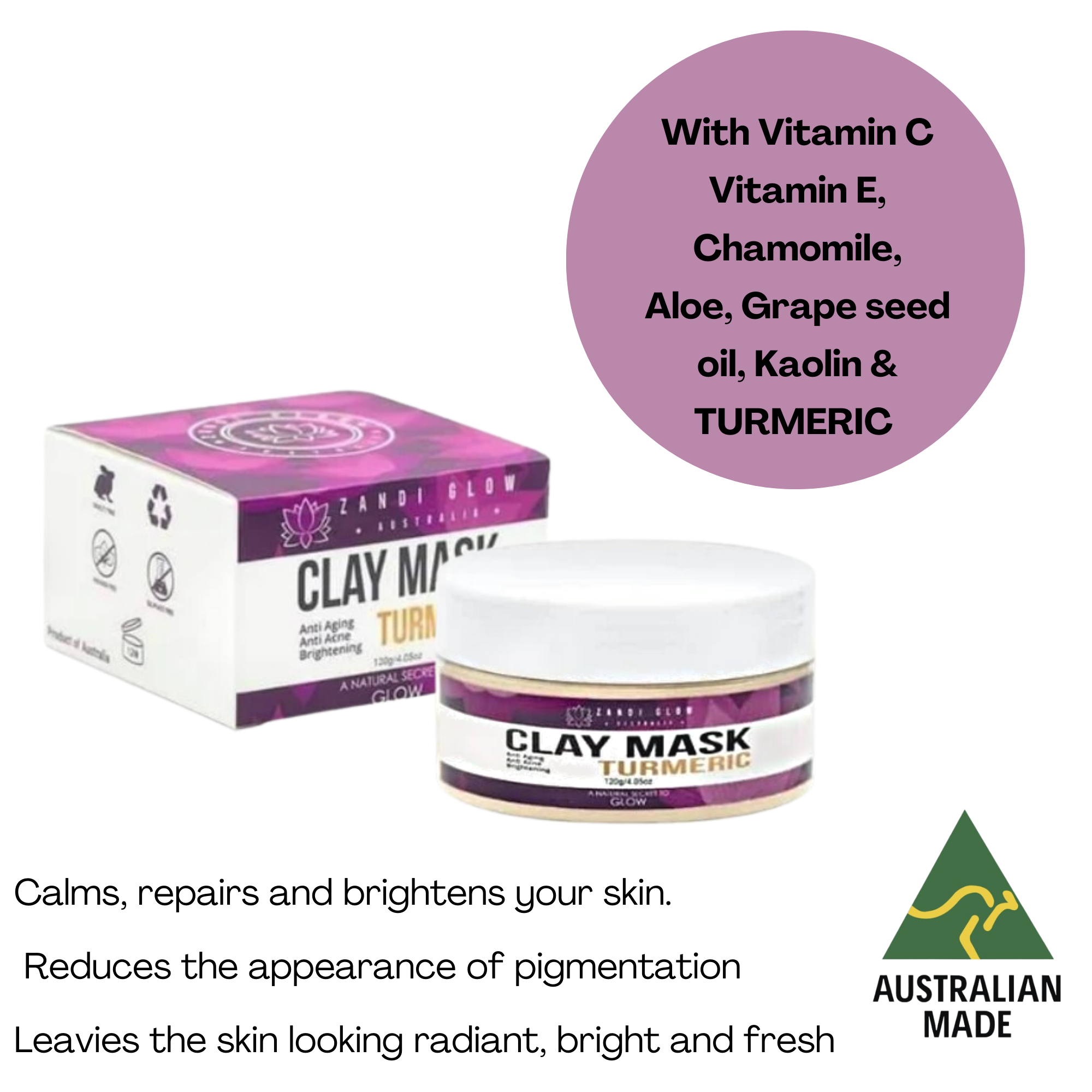 Just for mum gift set - Facial glow essential bundle (clay mask, glow oil & facial pad)