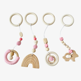 Wooden hanging toy sets PINK RAIN