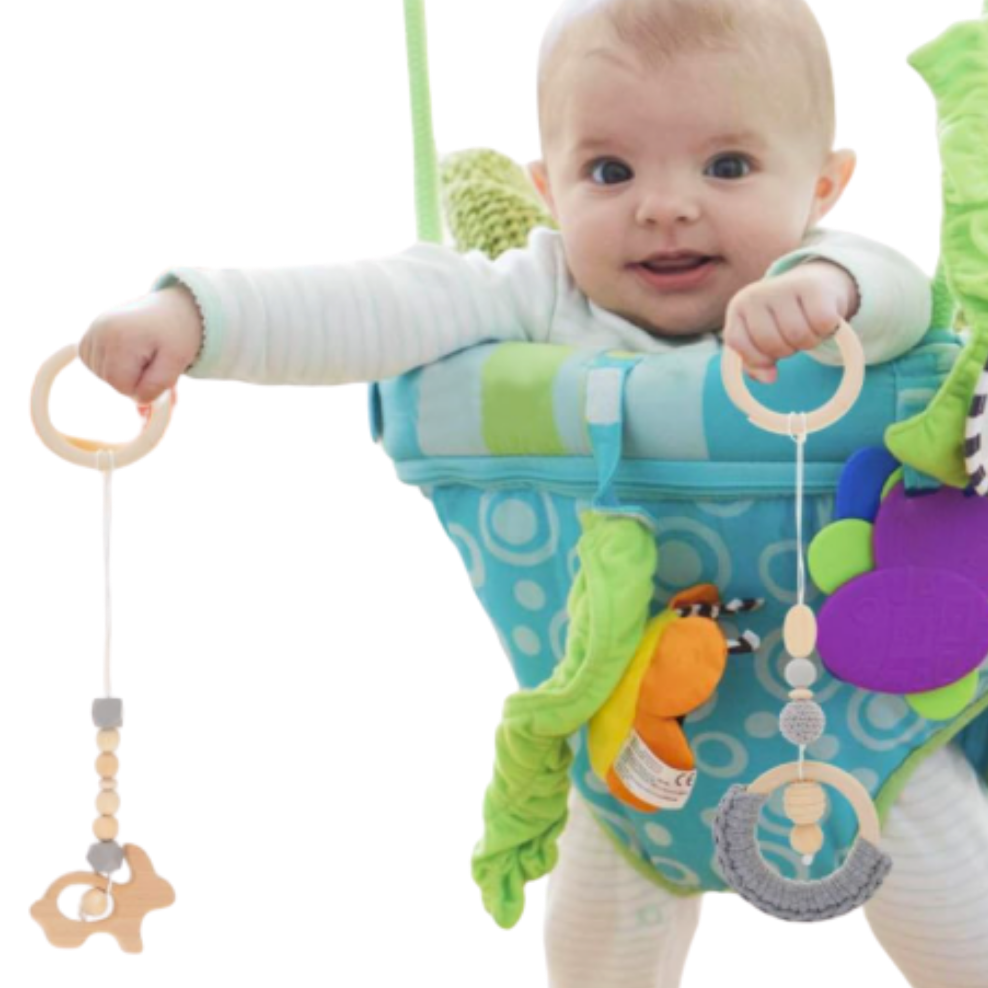 Wooden hanging toy set GREY SKIES