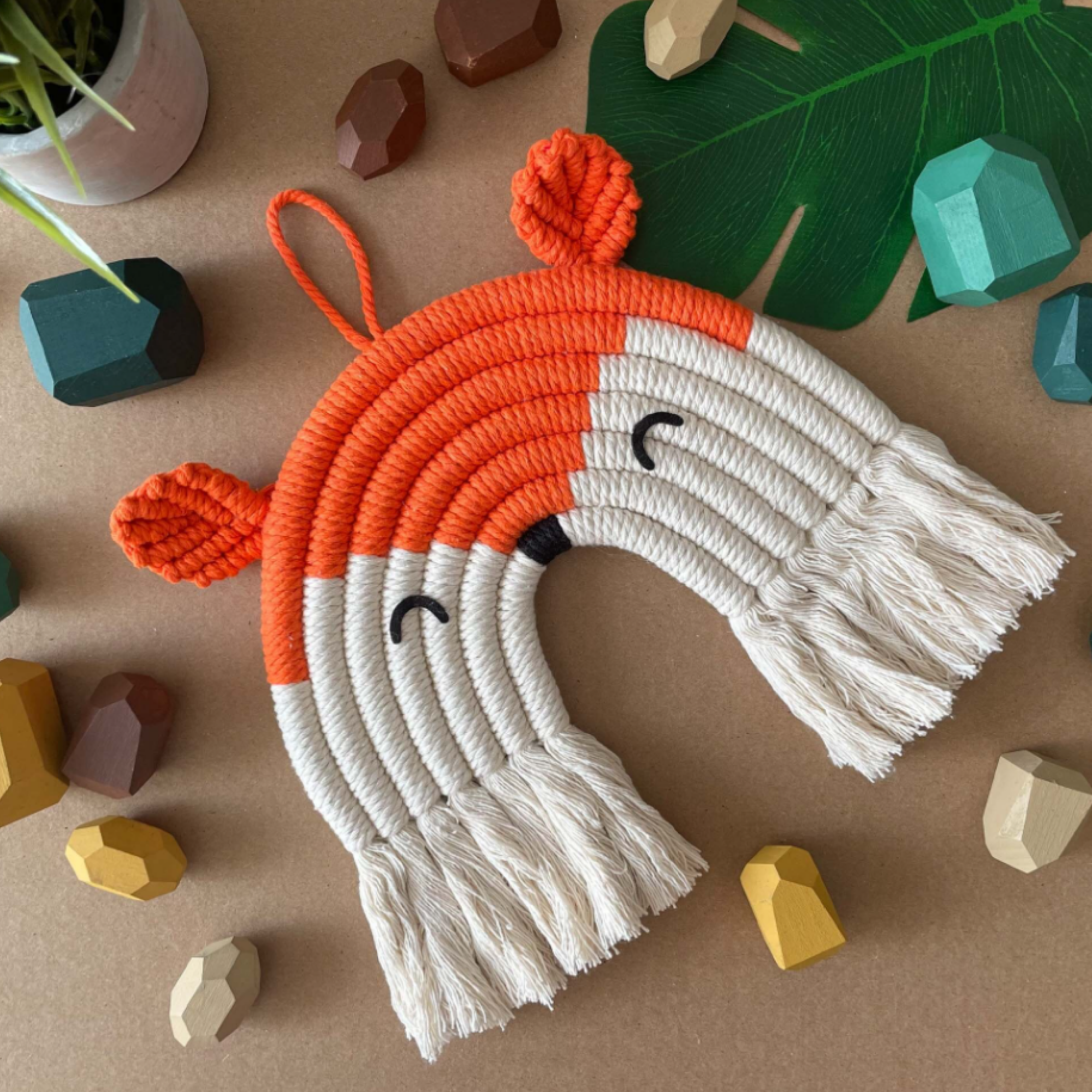 Macrame fox wall hanging