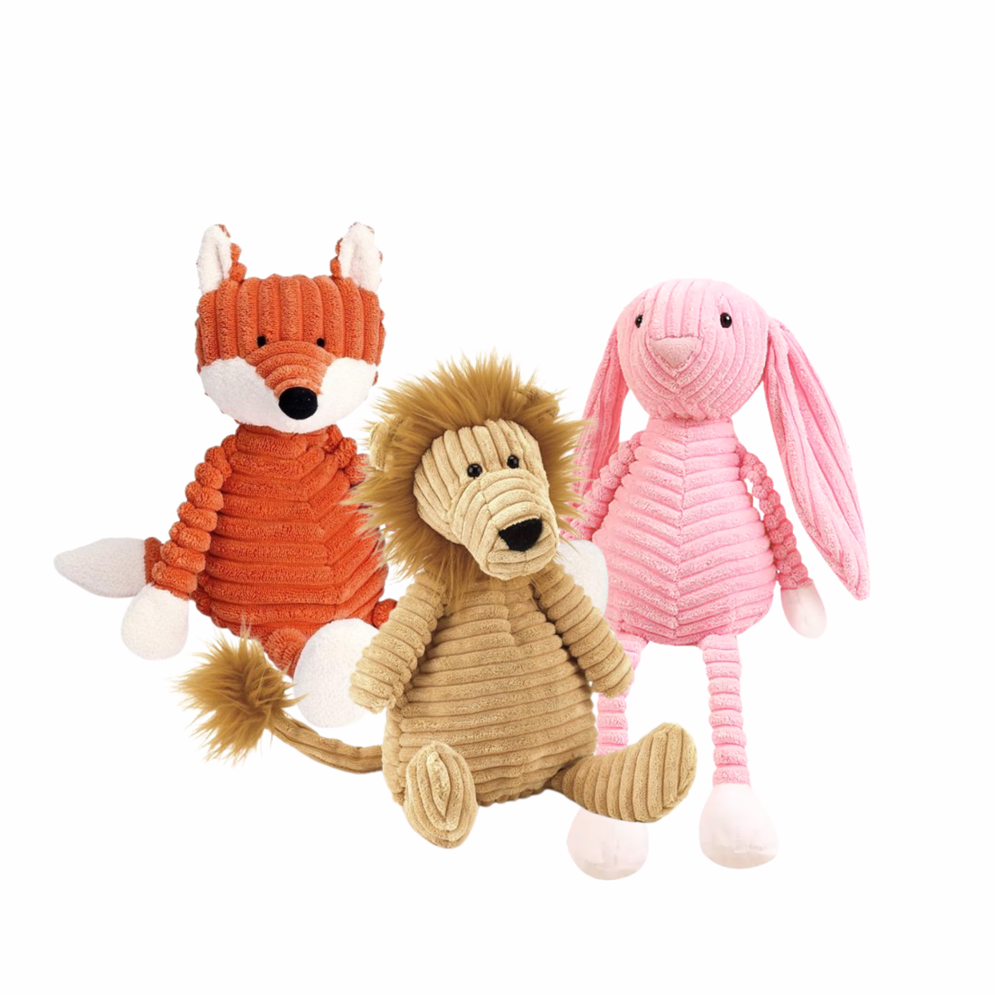 Cord animal stuffed toy - fox, rabbit or lion