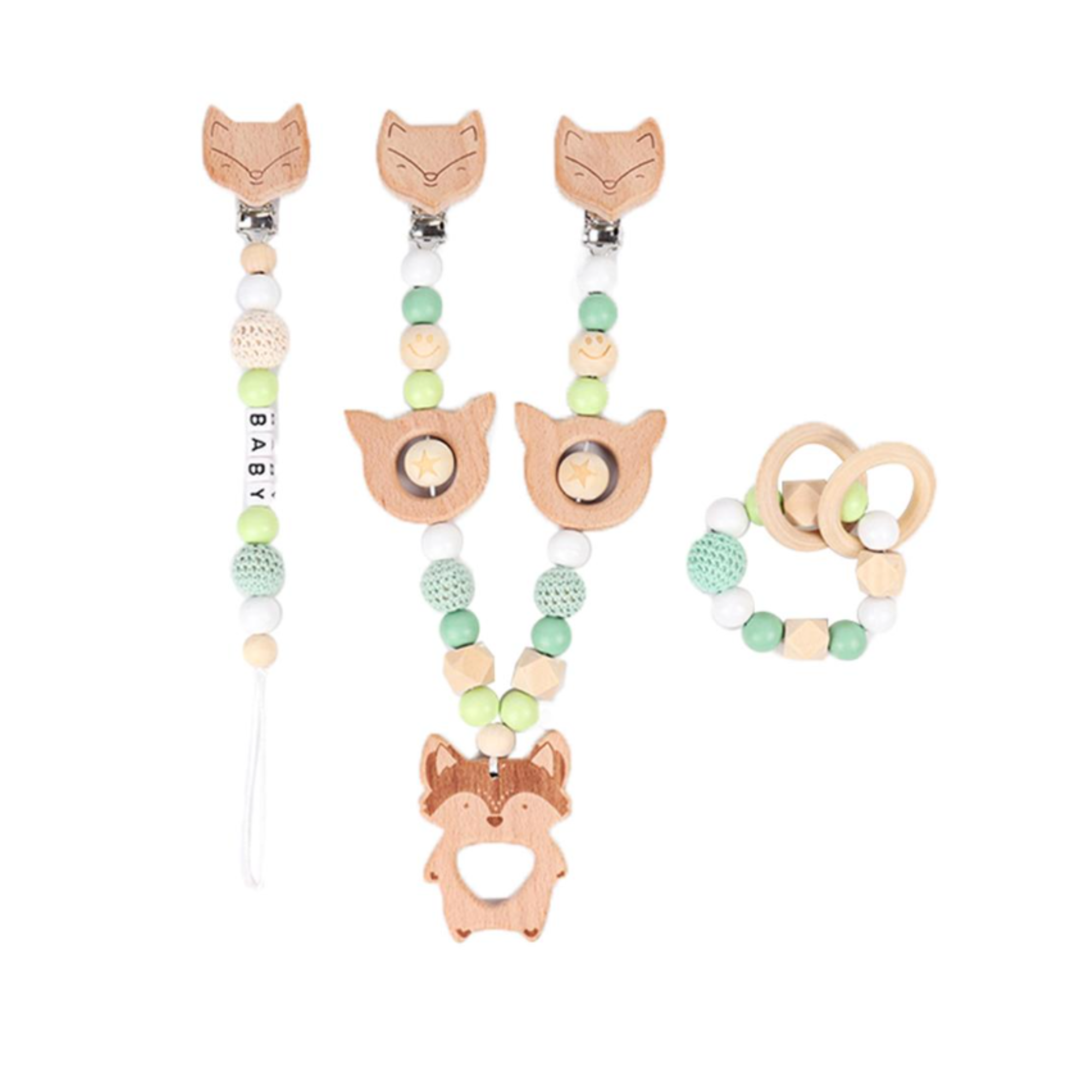 Wooden pram toy set FOX