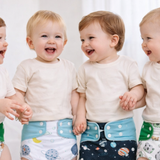 Modern Cloth Nappy Bundle GALAXY BLUE – 4 Pack Reusable, Adjustable & Leak-Proof | Hush Little Babe