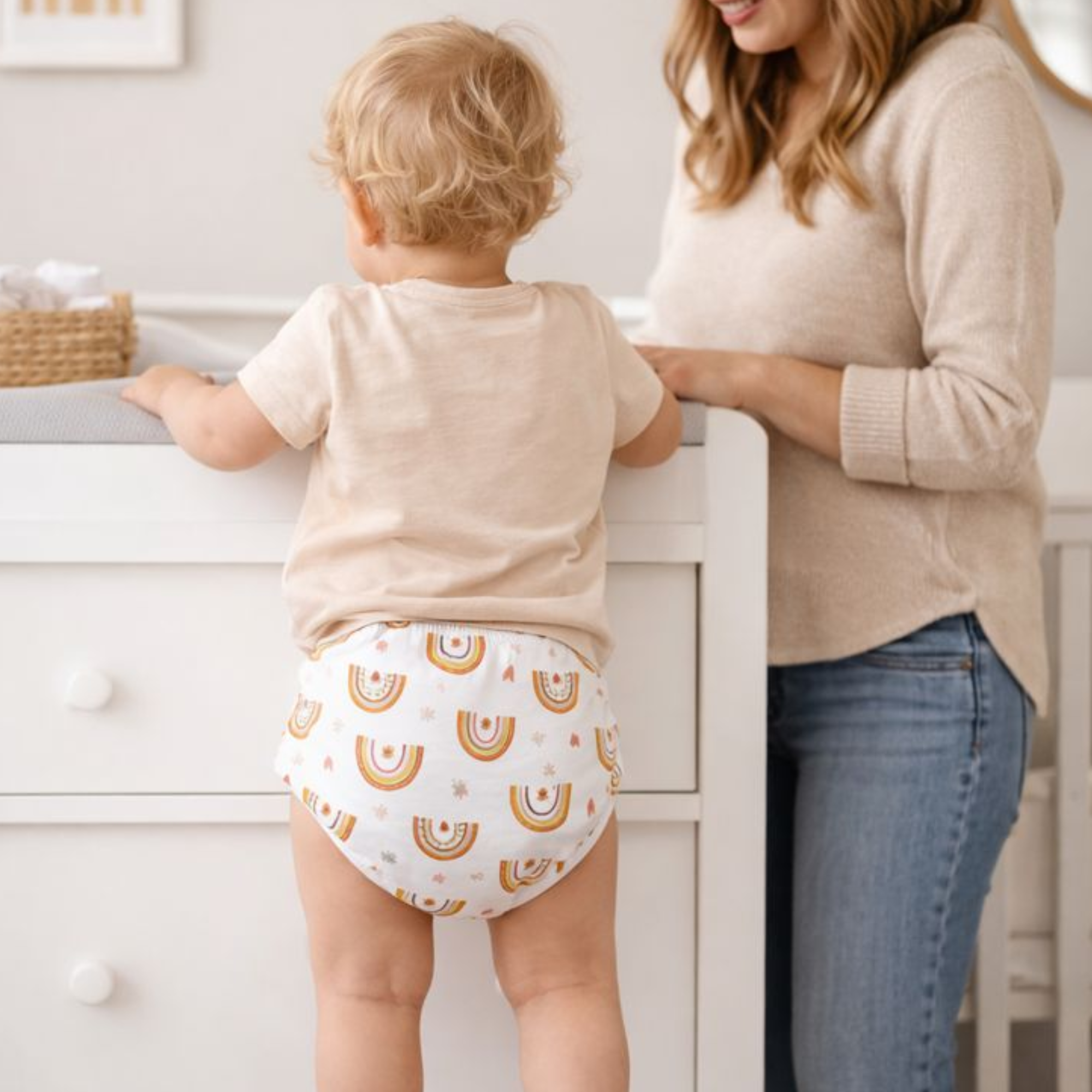 Modern cloth nappy bundle YELLOW BOHO 4 pack