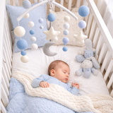 Felt Pom Pom Cot Mobile & Garland Set (4 Pieces) – Handcrafted Nursery Decor
