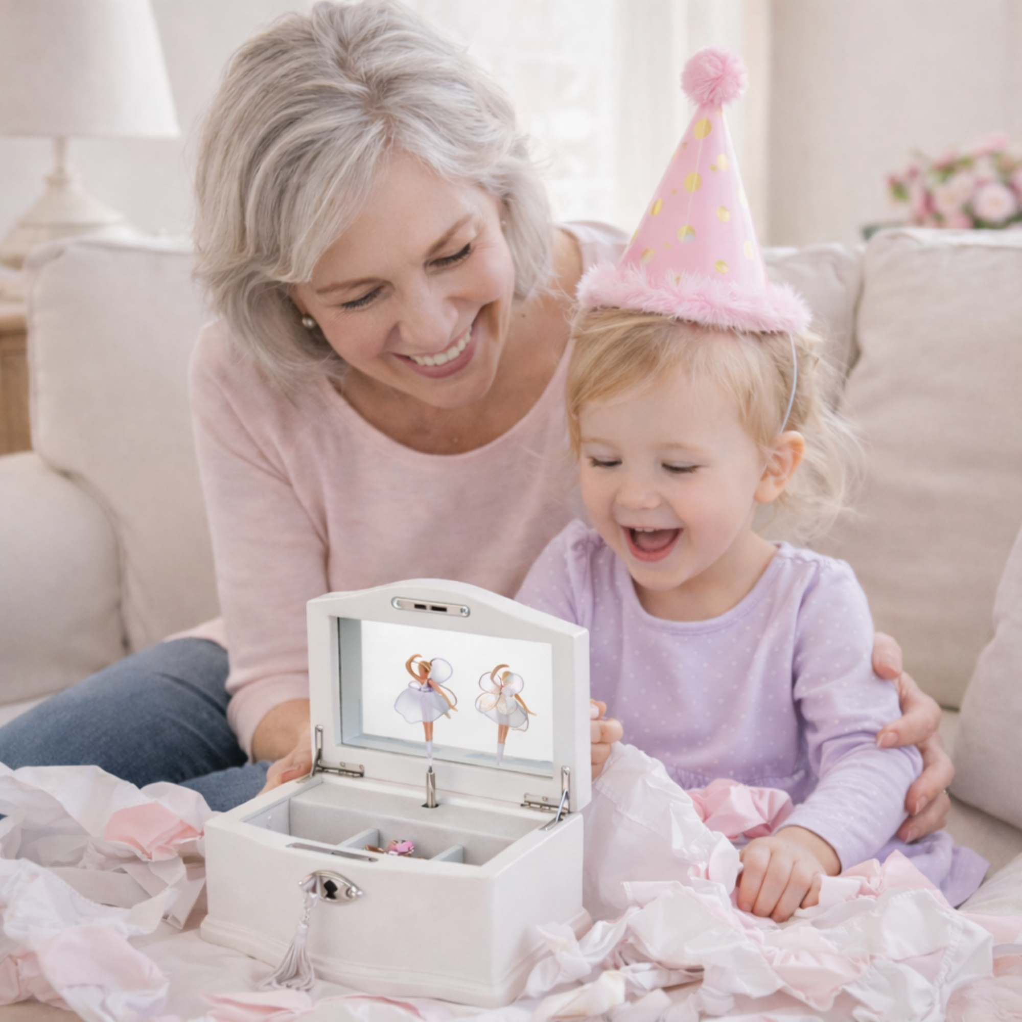 Ballerina musical jewellery box (Swan Lake) WHITE (MEDIUM)