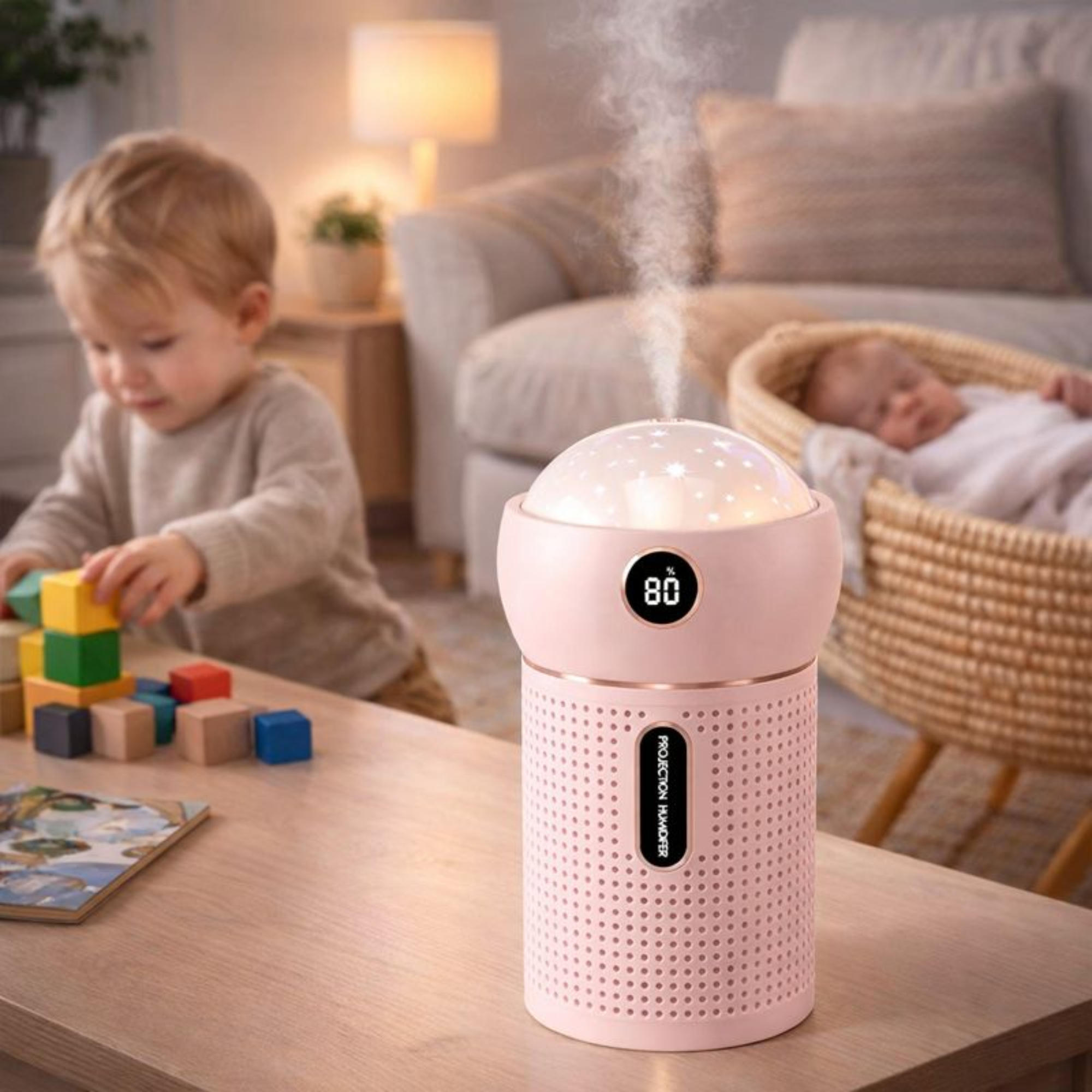 3-in-1 Baby Sleep Machine – Humidifier, Night Light & Projection