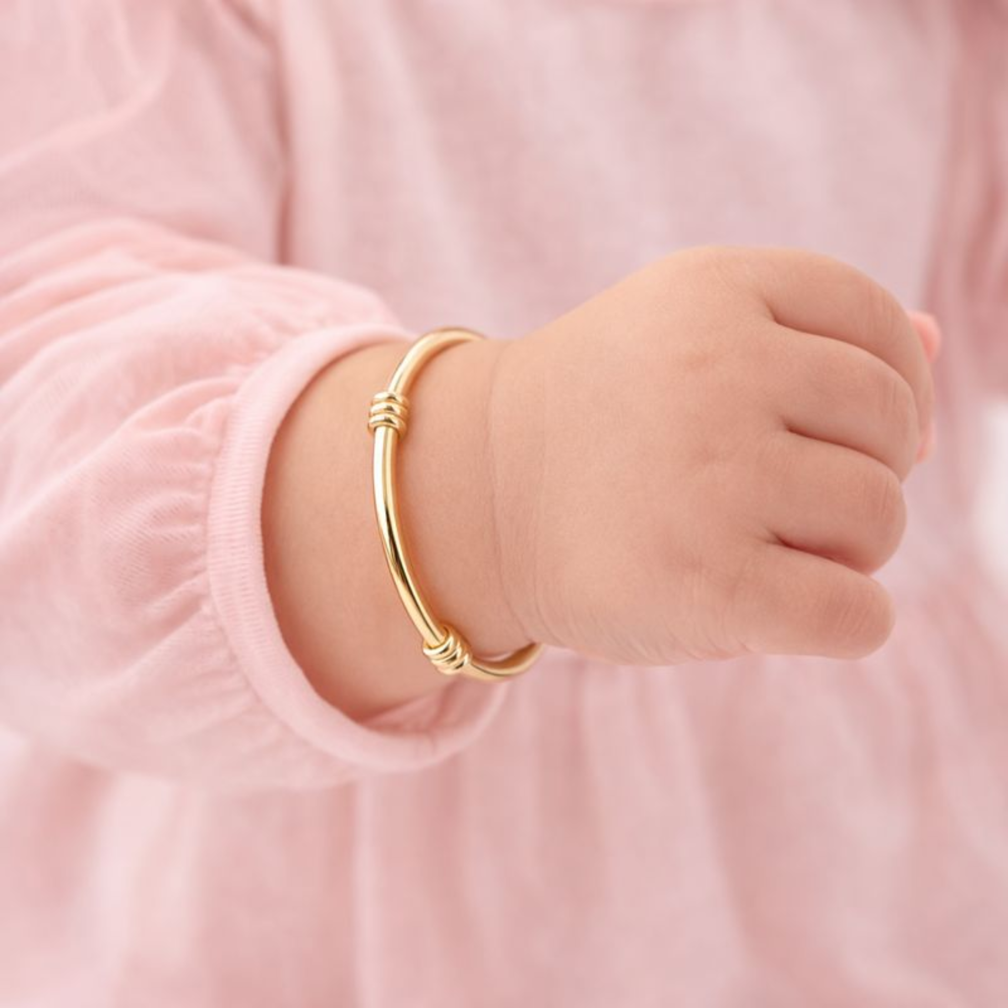 Baby/toddler gold hoop bangle - adjustable