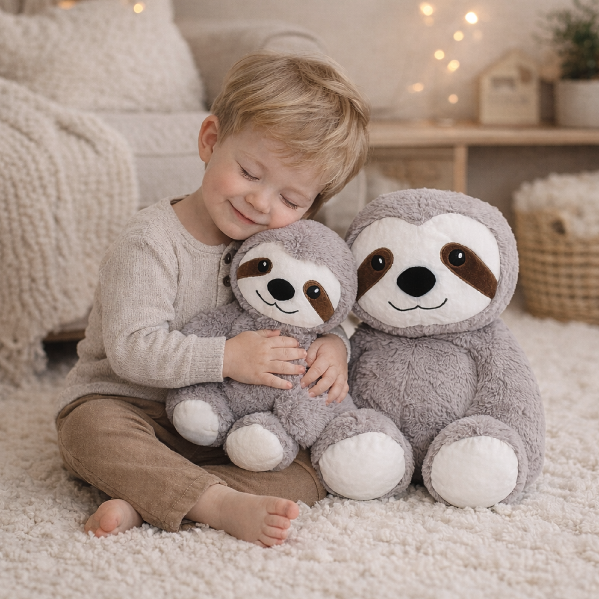 Weighted sloth sensory toy Luna 45cm Milo 20cm calming plush deep pressure therapy autism anxiety ADHD