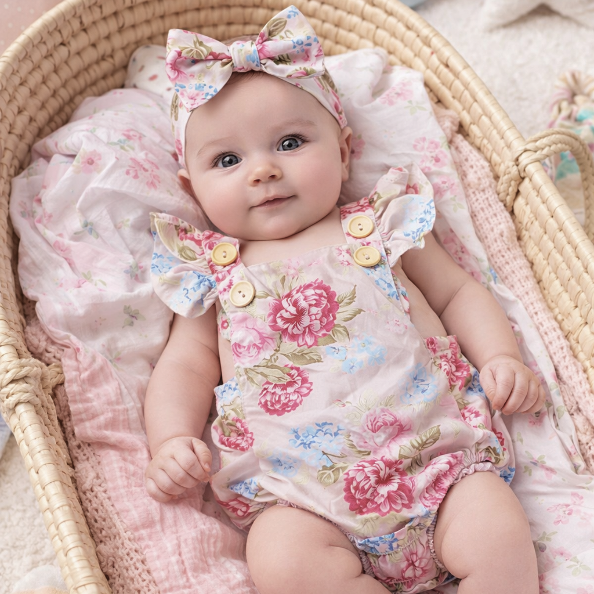 Floral onesie & headband sets