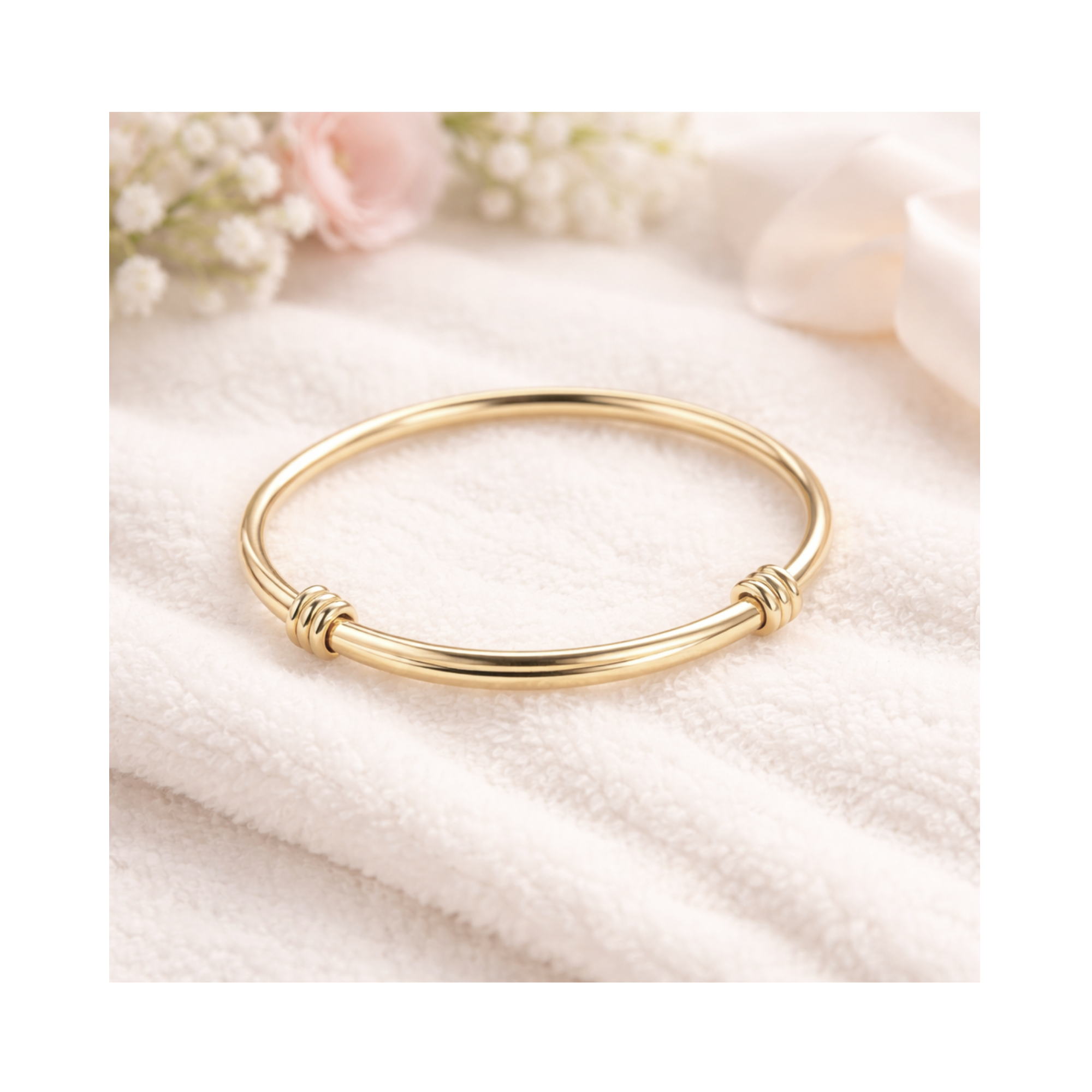 Baby/toddler gold hoop bangle - adjustable