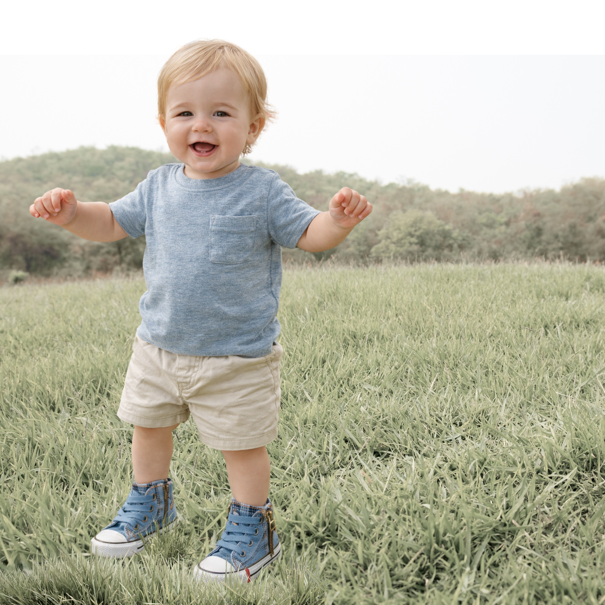 Toddler denim high top shoes