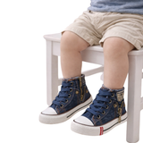 Toddler Denim High Top Shoes | Waterproof Canvas Sneakers for Boys & Girls