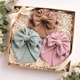 Textured Bow Knot Baby Turban Hat – Stylish & Comfy
