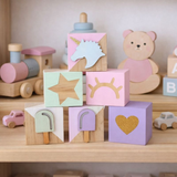 Decorative Wooden Cubes – 3 Pack | Nursery Décor & Baby Room Accessories