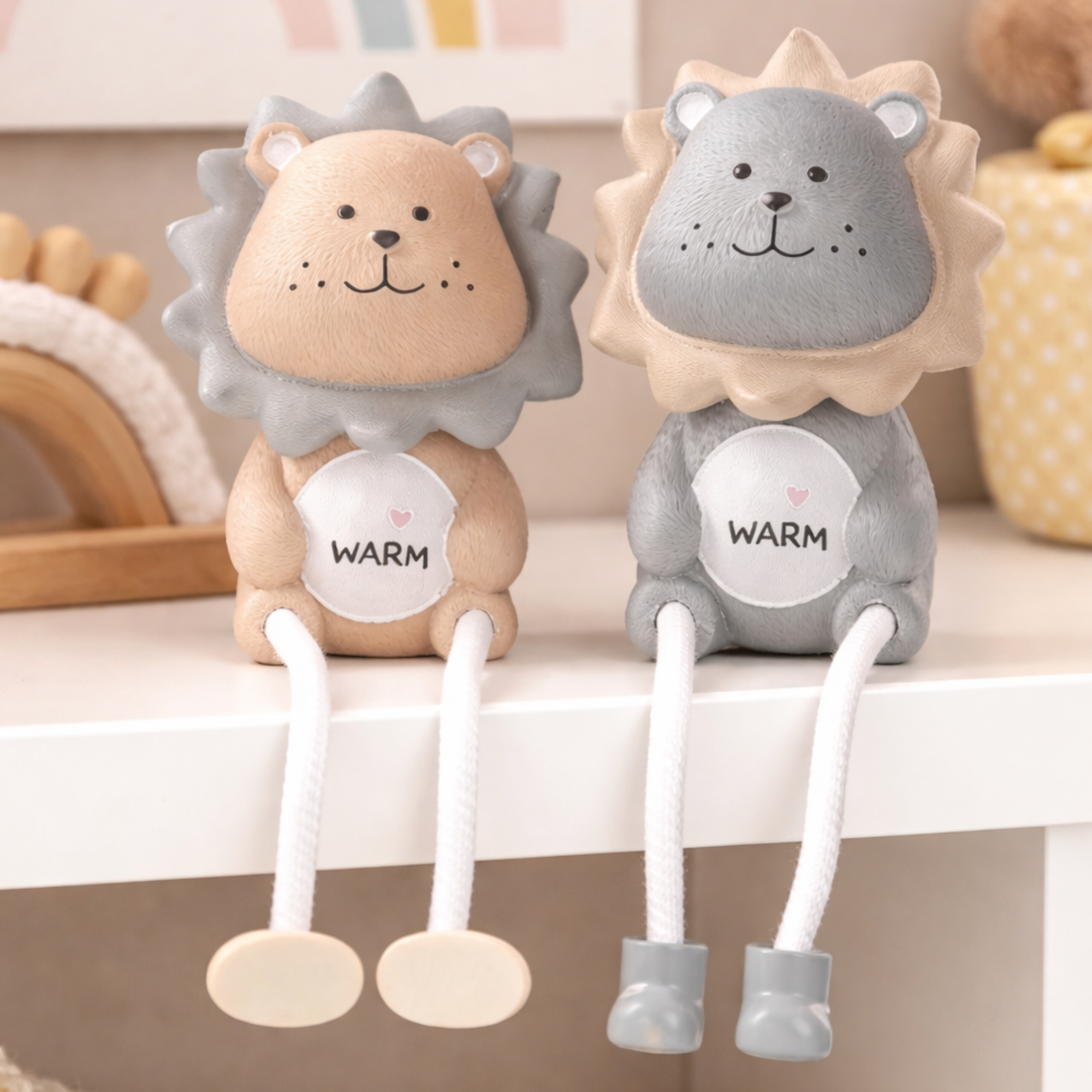 Nordic lion twin ornaments