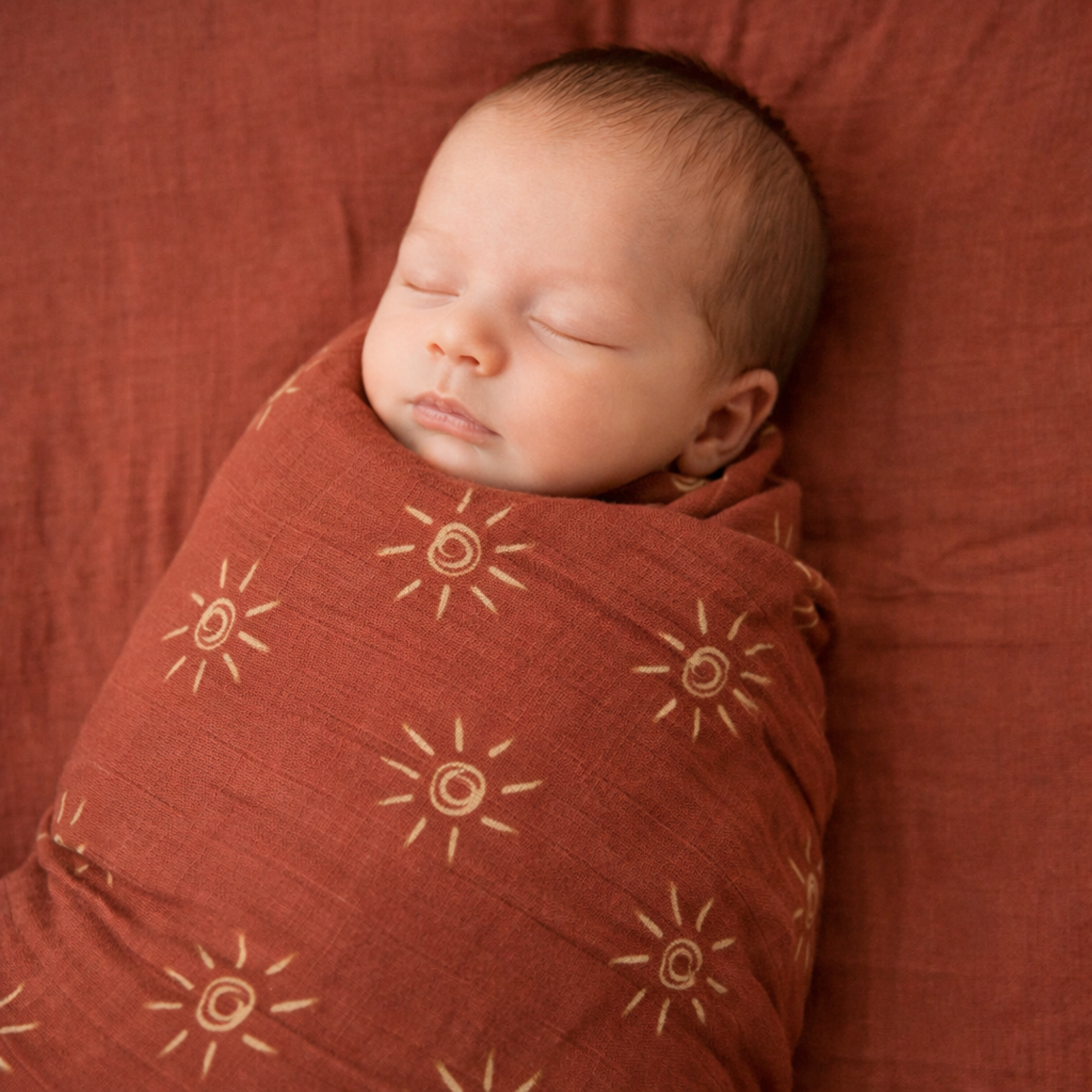 Newborn organic cotton muslin swaddle wrap