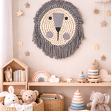 Macrame rope lion wall hanging
