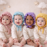 Woolen Ruffle Bonnet – Soft, Stylish & Cozy Baby Hat