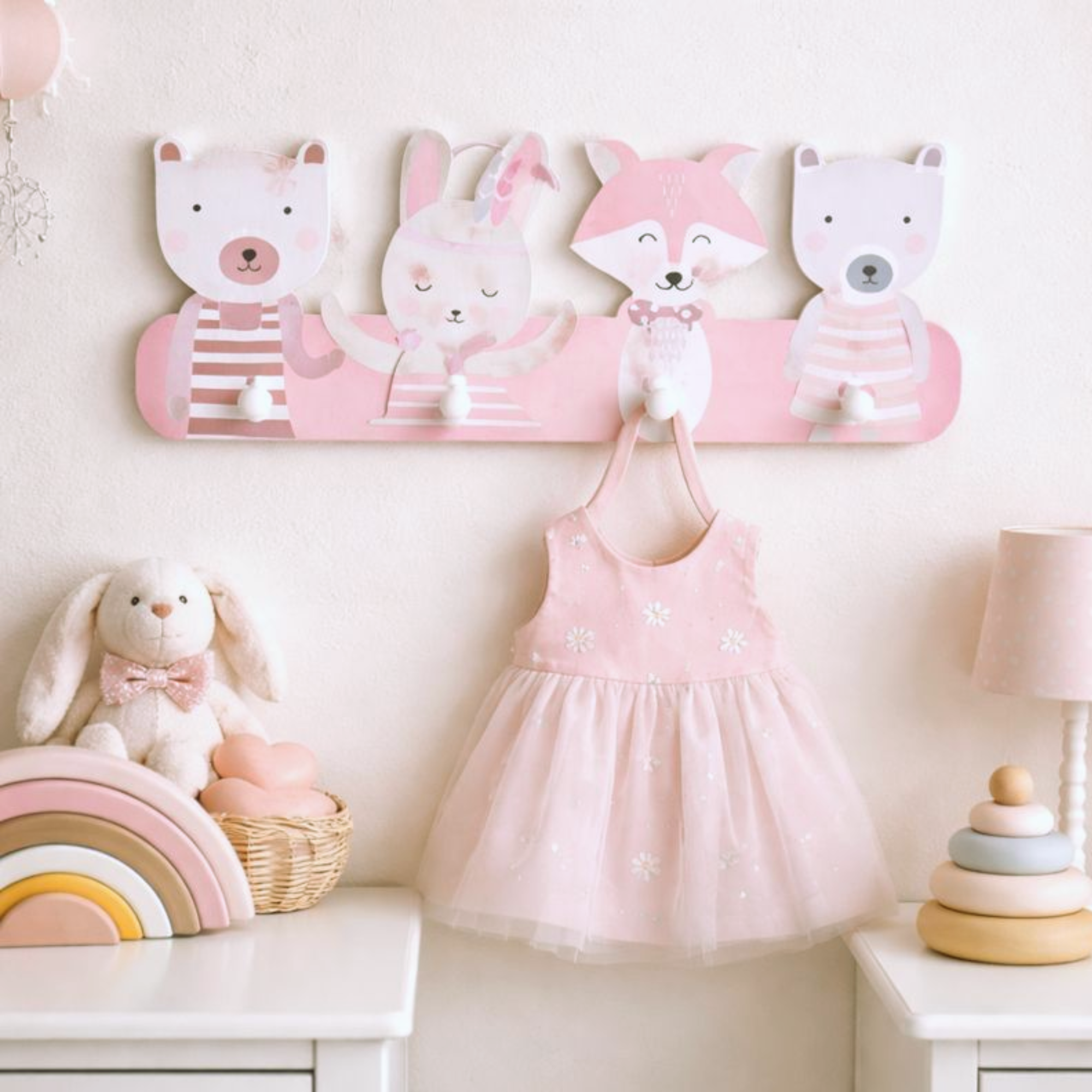 Wall mounted kids coat hooks