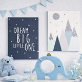 Dream Big Little One Canvas Wall Art | Set of 2 Nursery Prints