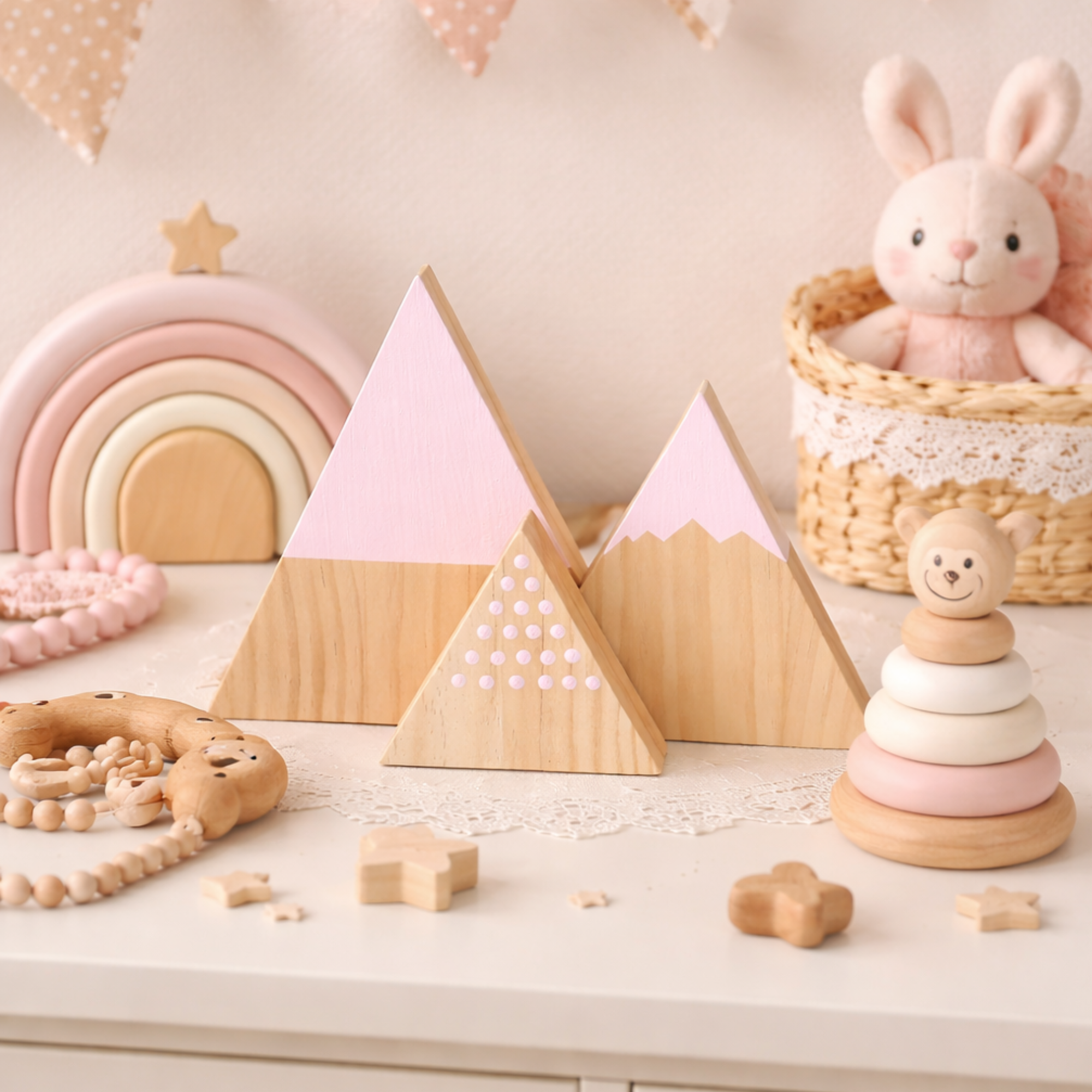 Wooden snow mountains