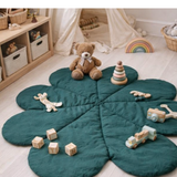 Double-Sided Four Leaf Clover Baby Play Mat – Quilted Cotton Round Floor Mat (85cm)