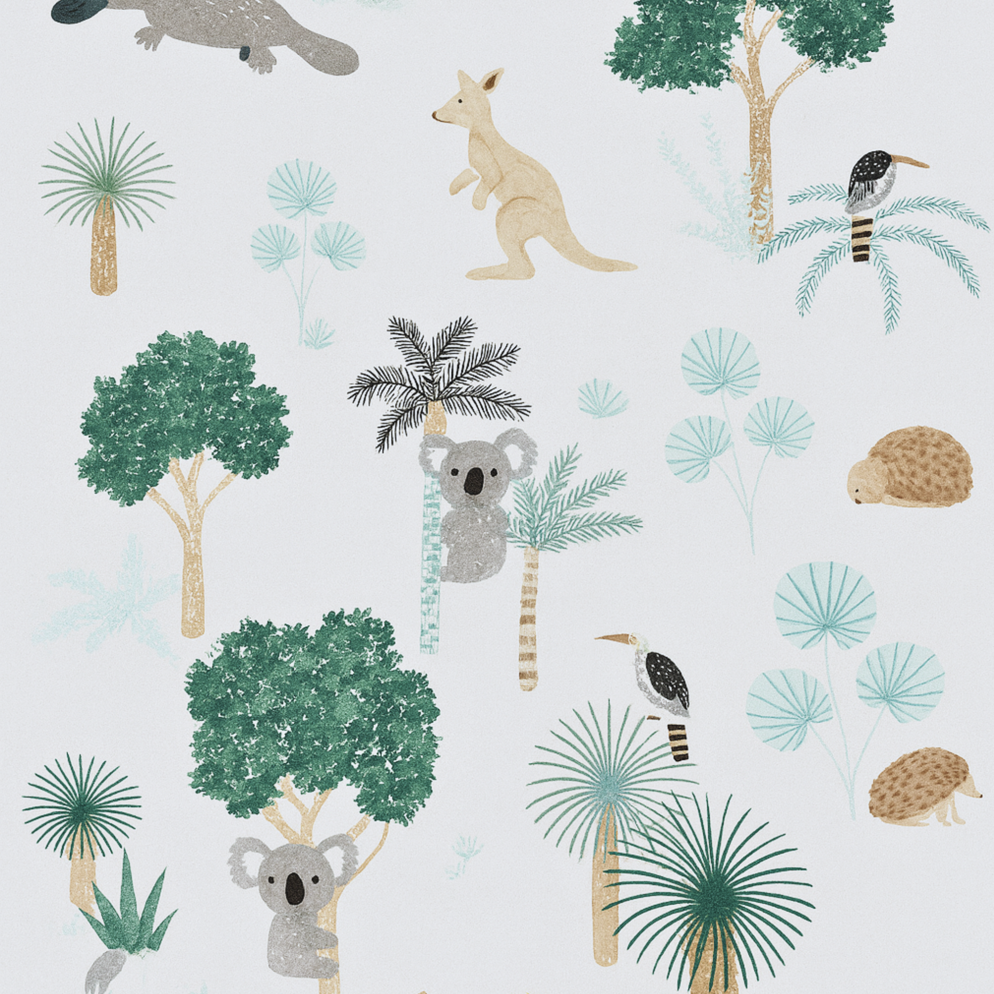 Double sided Newborn bassinet bedding set AUSTRALIAN WOODLAND