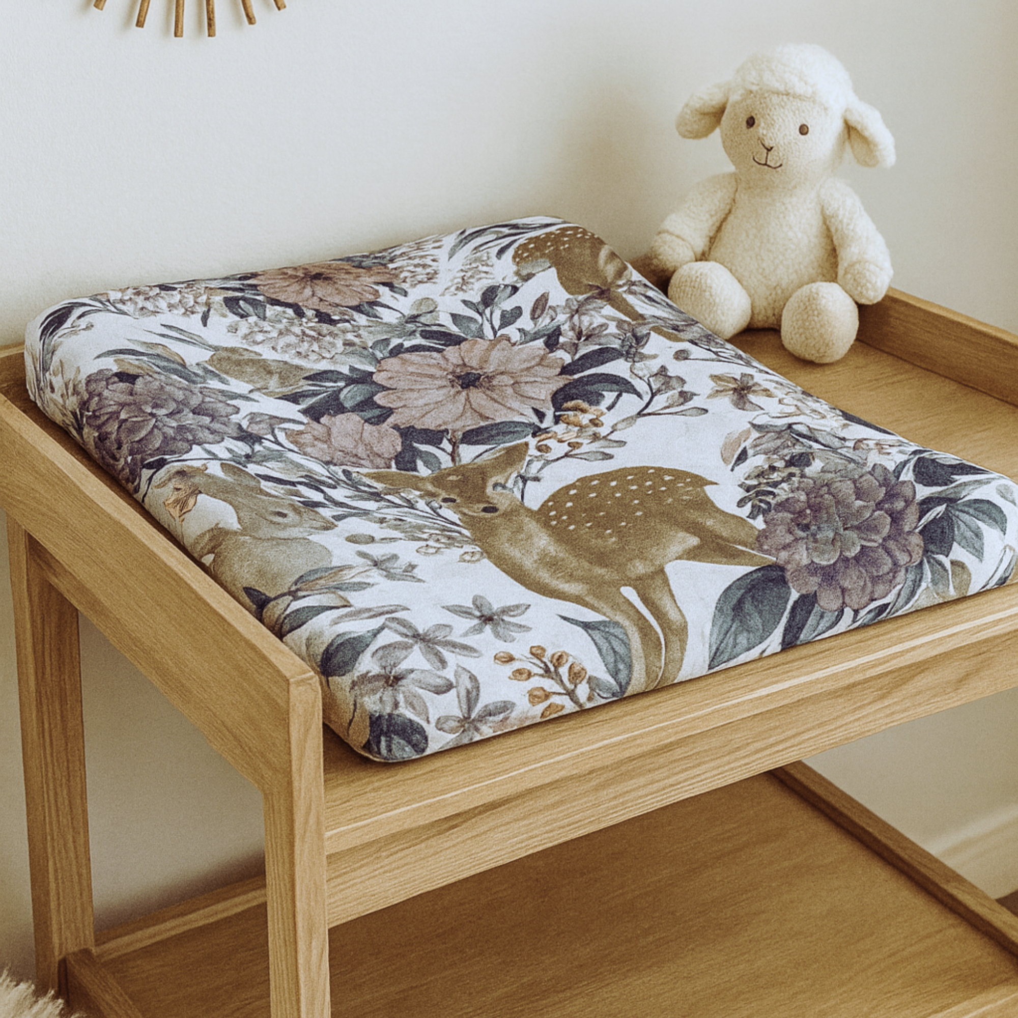 Double sided cot or toddler bedding set AUS MADE - FOREST FRIENDS