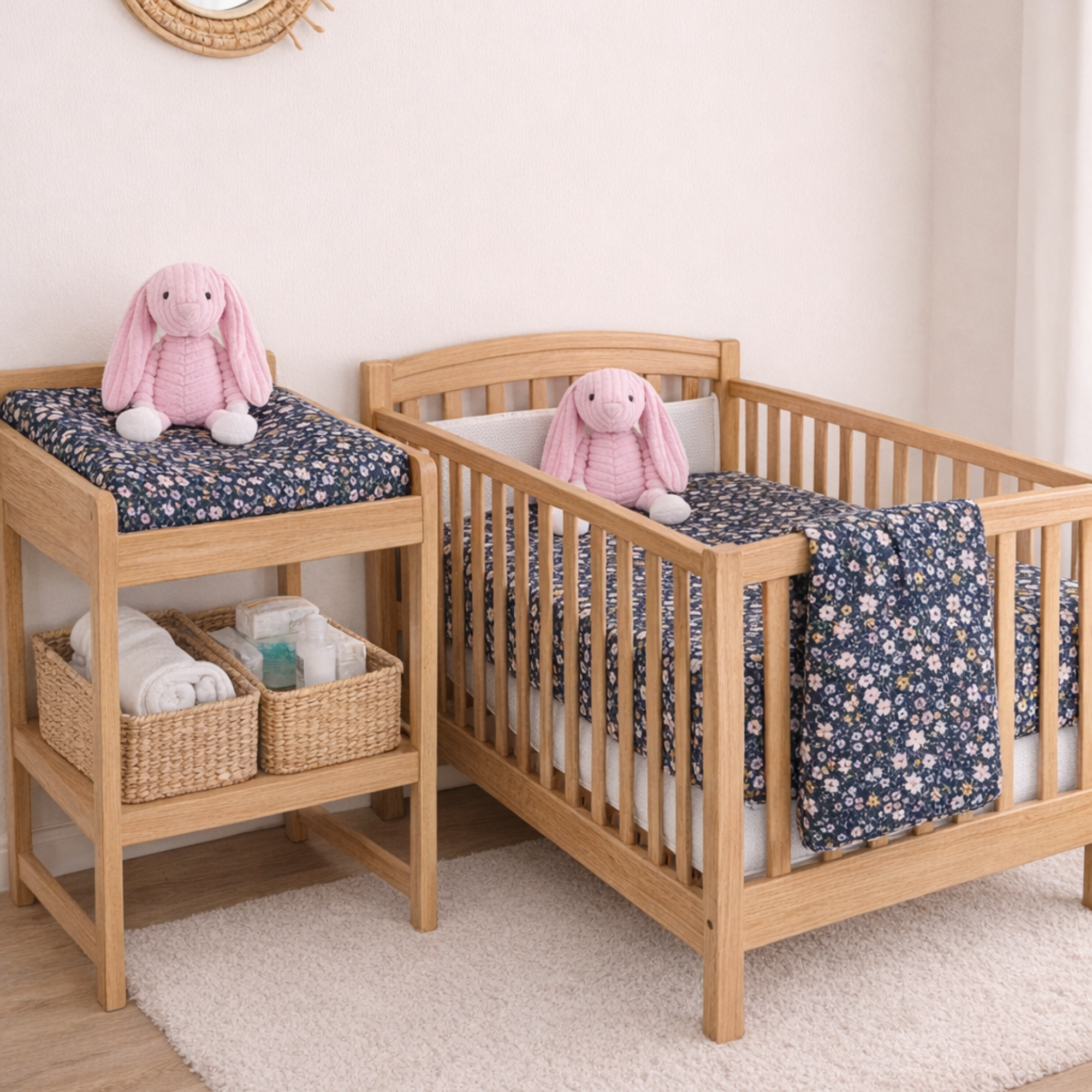 Aus Made Double sided cot or toddler bedding set DAISY DREAMS