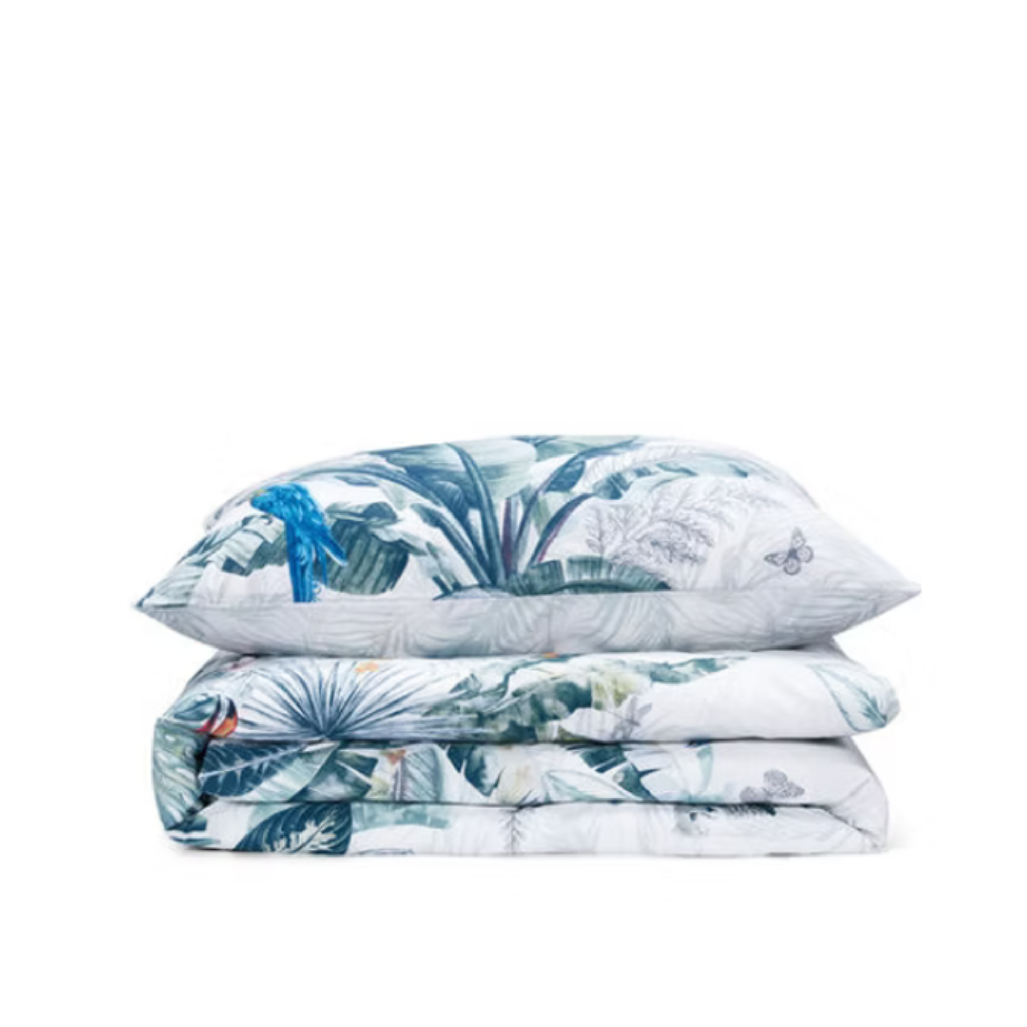 Double sided cot or toddler bedding set TROPICAL JUNGLE