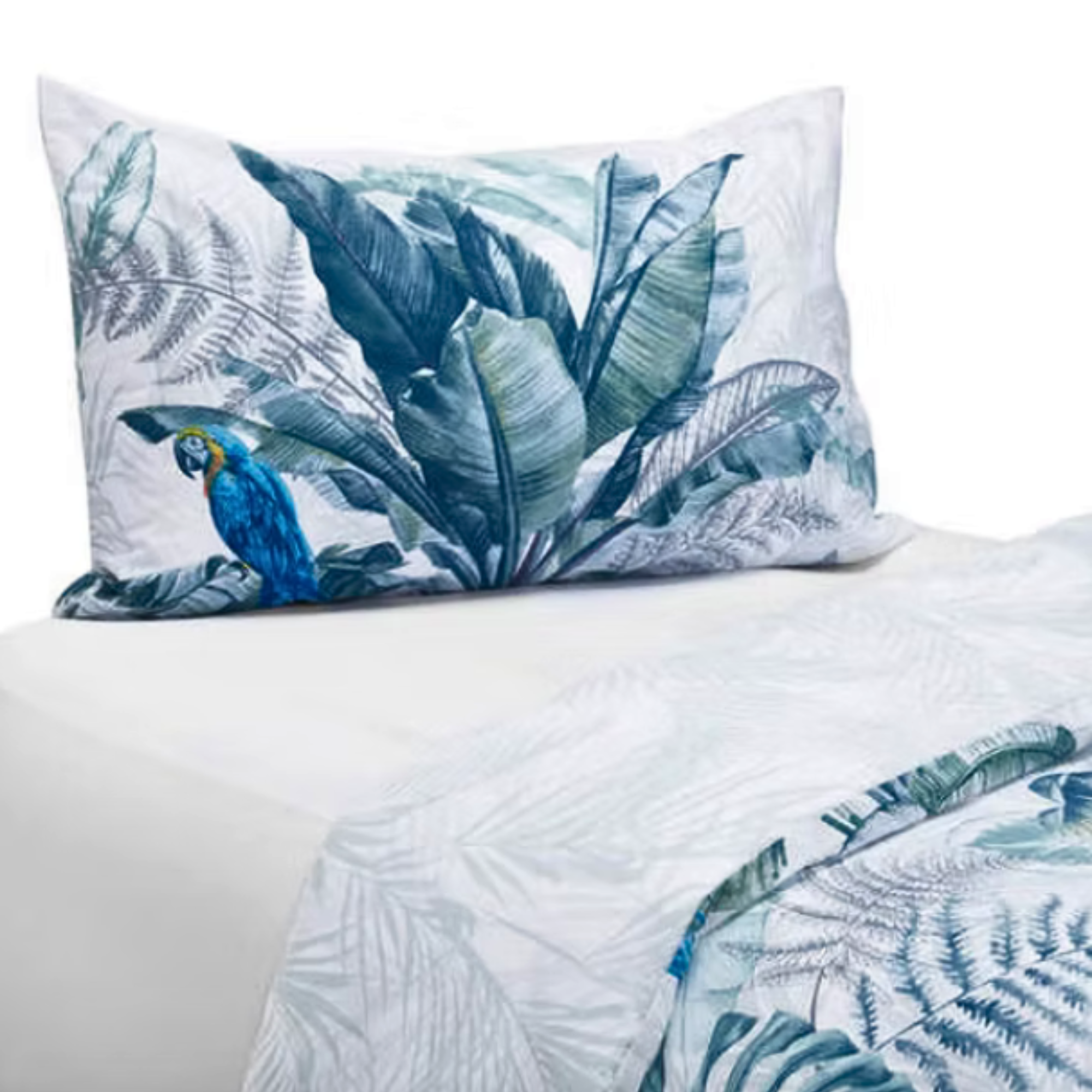 Double sided cot or toddler bedding set TROPICAL JUNGLE