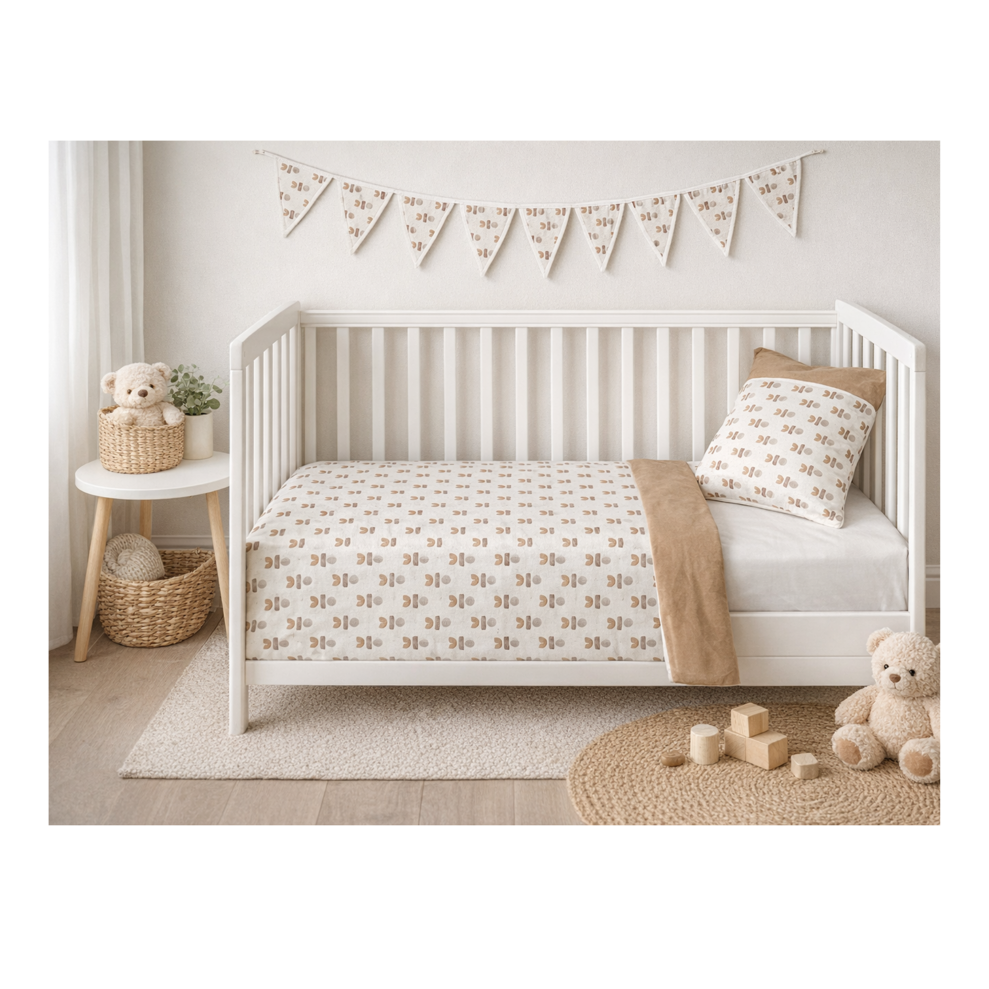 Cot or toddler bedding set NORDIC RUST