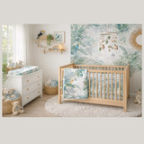 Double sided cot or toddler bedding set TROPICAL JUNGLE