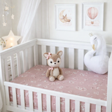 Organic cotton cot fitted sheet NATIVE ORCHID