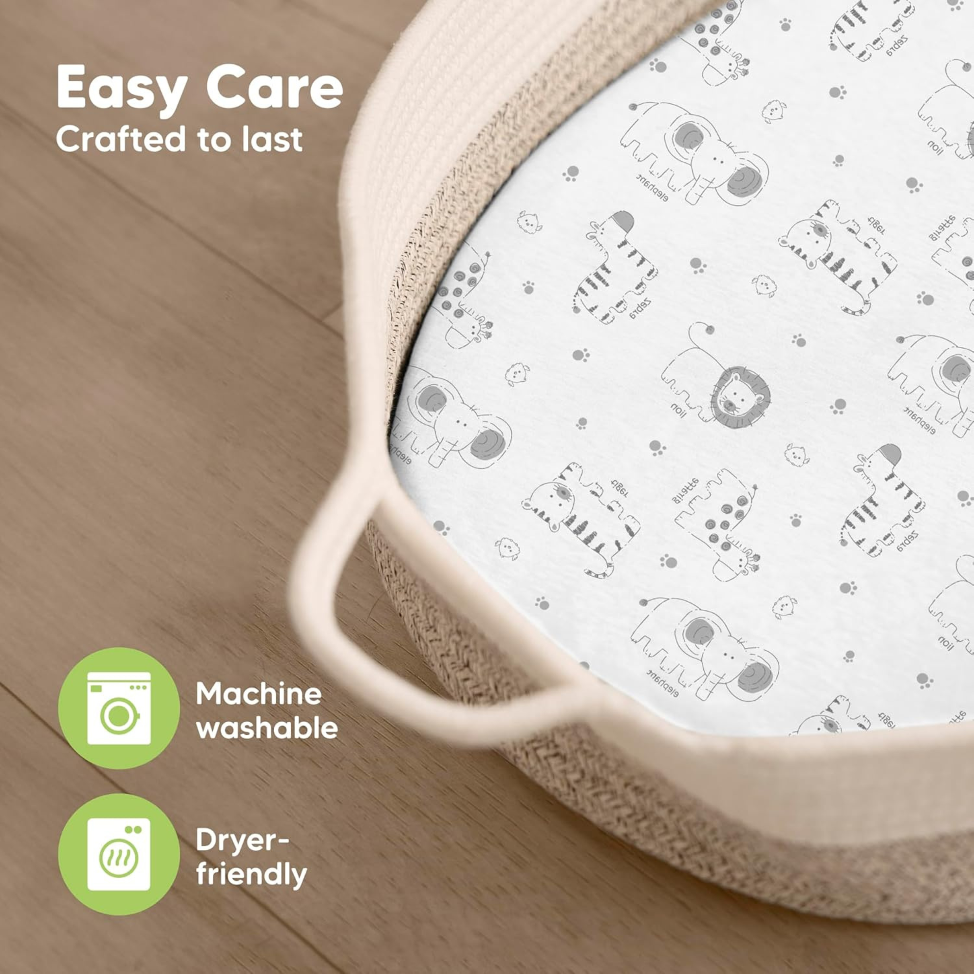 Cotton rope baby change basket