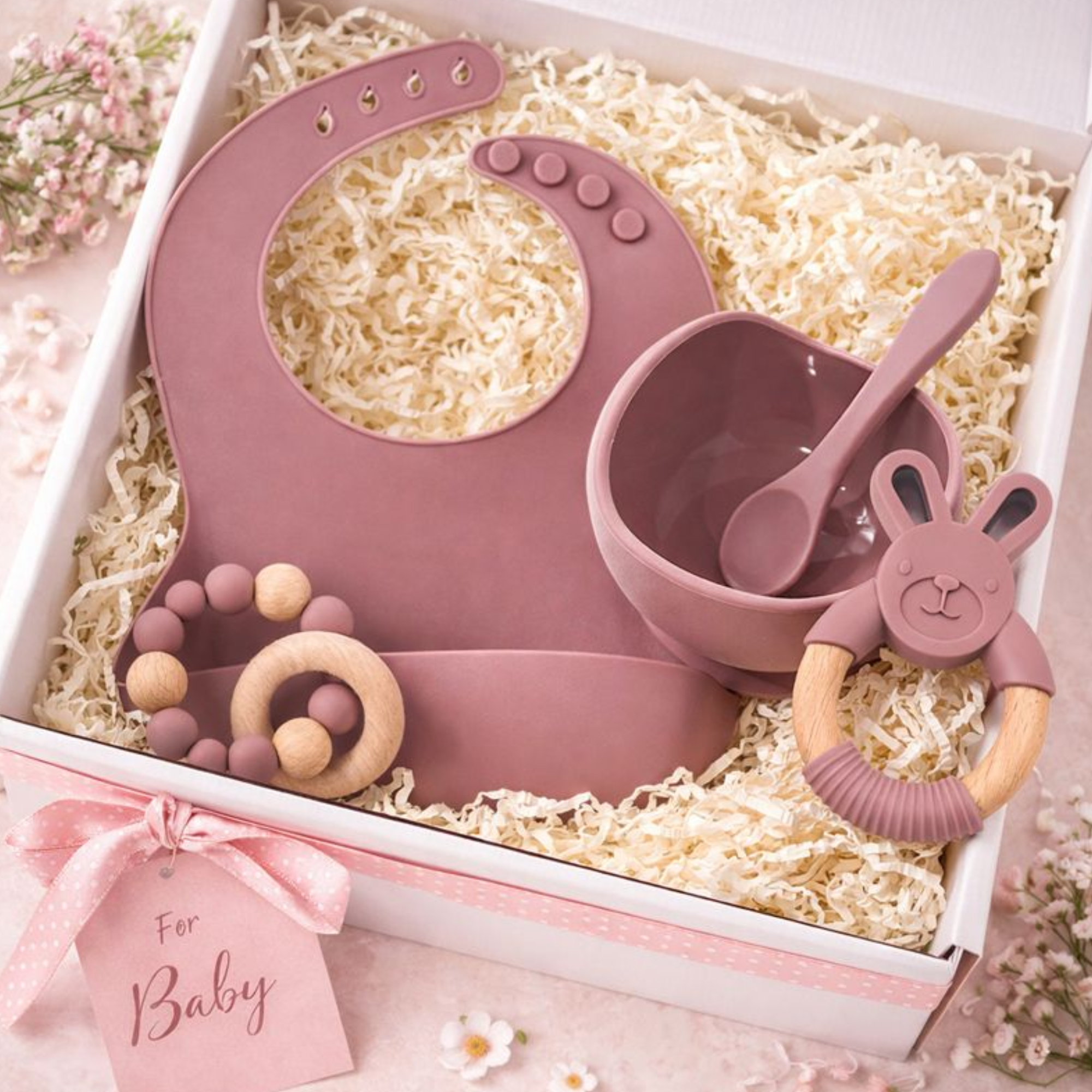 Baby feeding gift bundle ROSE PINK
