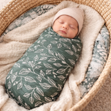 Multifunctional organic cotton swaddle wrap VINTAGE GREEN