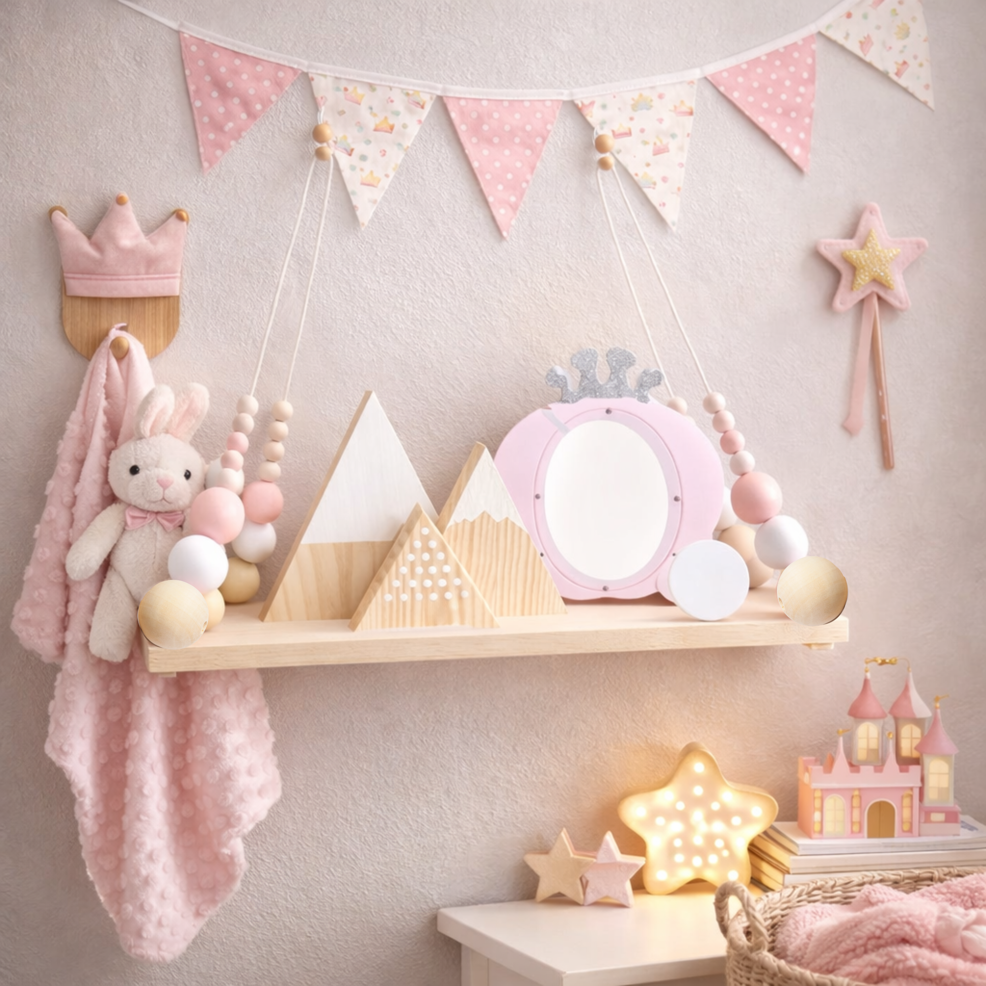 Decorative hanging wall shelf