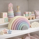 Medium Silicone Rainbow Stacker – Montessori Educational Baby Toy (BPA-Free, 7 Piece)